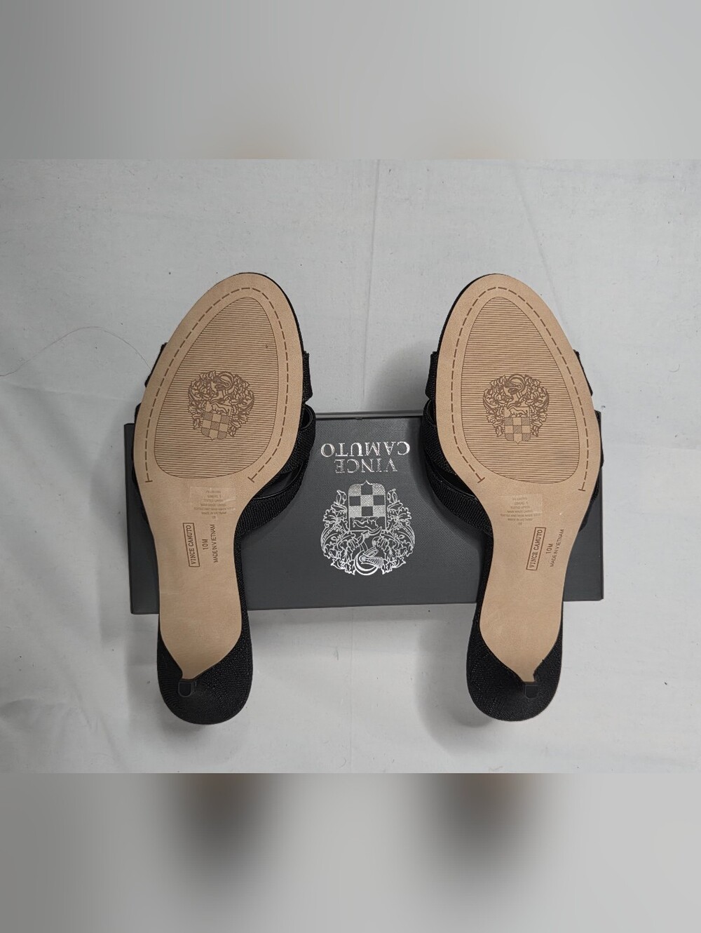 Vince Camuto Black Bow Kitten Heel Slide Sandals – Size 10 Medium (M) - Picture 5 of 6